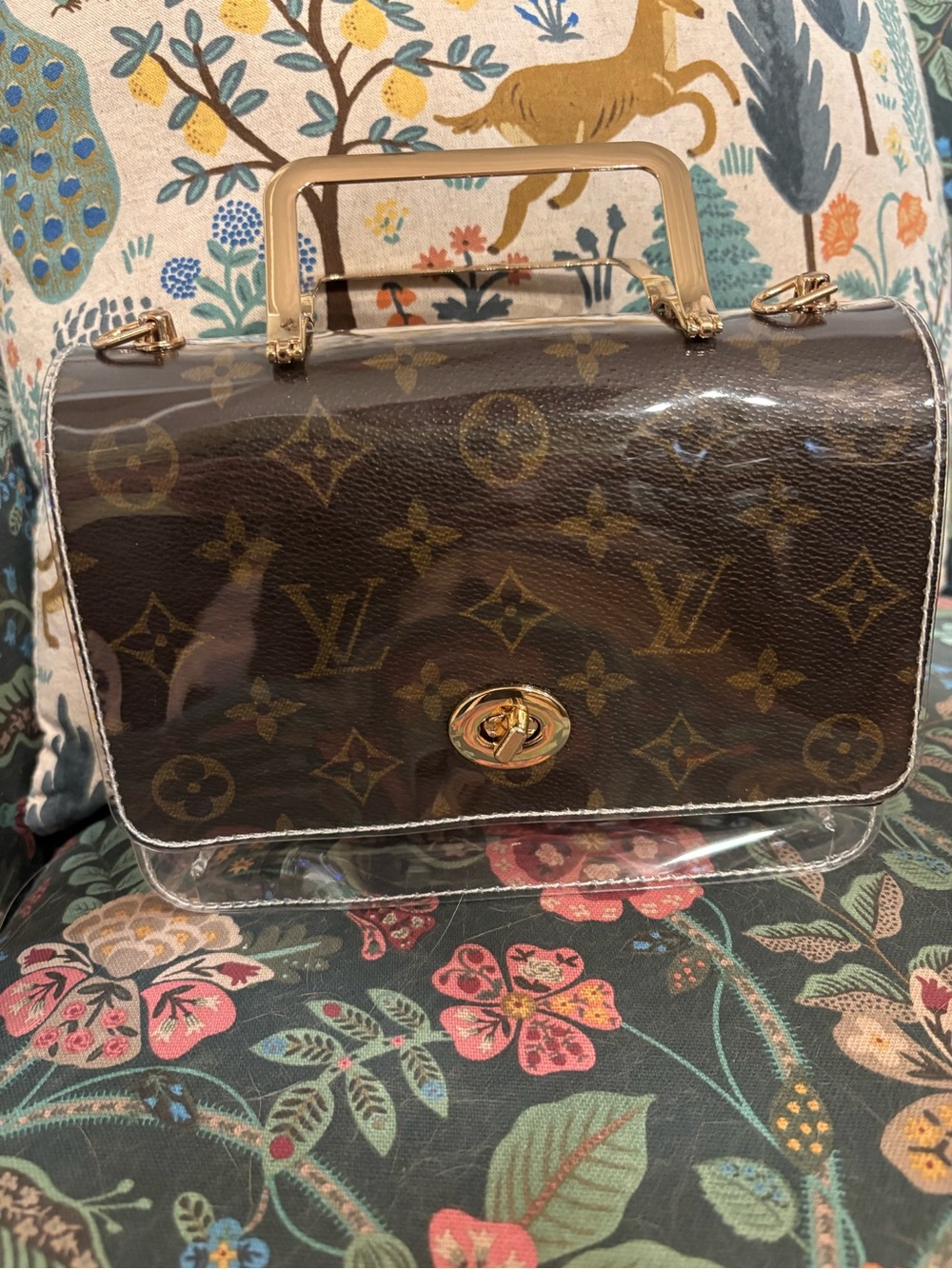 Upcycled Top-Handle clear stadium/concert/game day bag!